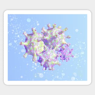 Bright lurid beautiful coronavirus cells Sticker